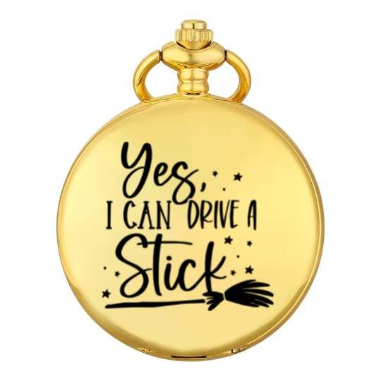 Discover I drive Stick Pocket Watches, Halloween Pocket Watches, Cute Halloween Pocket Watches