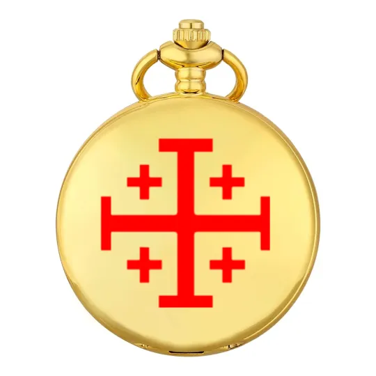Discover Jerusalem Cross - Red - No Background Pocket Watches