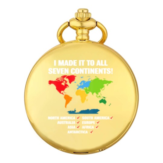 Discover world traveler seven continents 7 continents club white Pocket Watches