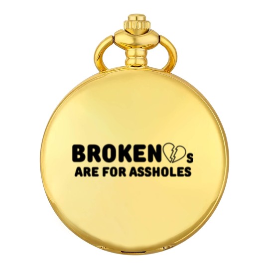 Discover Broken Hearts Are For Assholes Frank Zappa (in black letters & black heart version) Pocket Watches