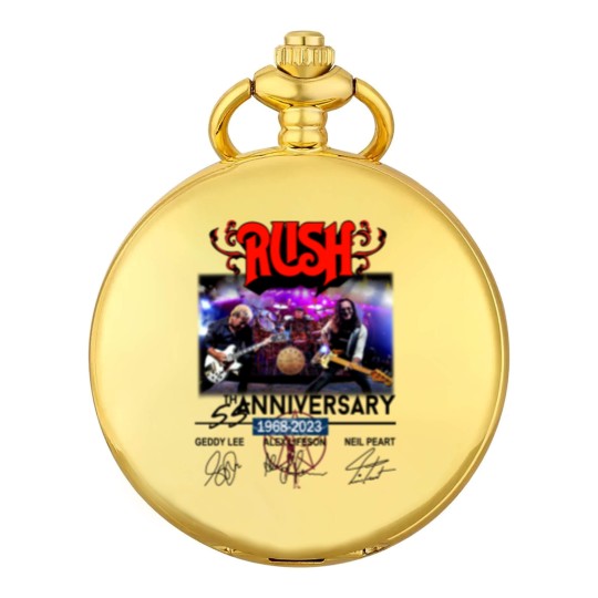 Discover New 55 Years RUSH Band 1968-2023 Signatures Pocket Watches