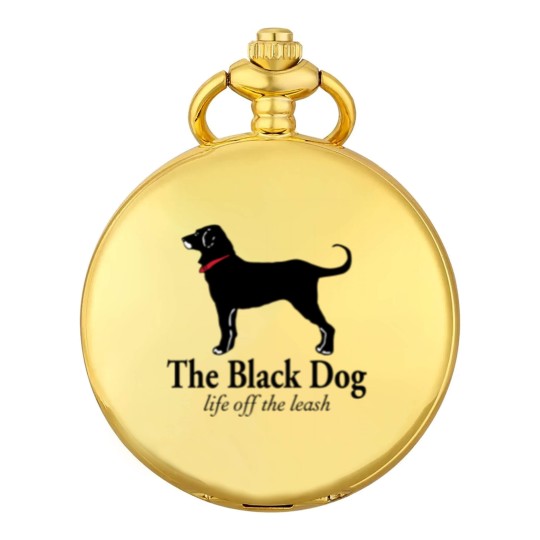 Discover The Black Dog Logo Life Off The Leash Pocket Watches