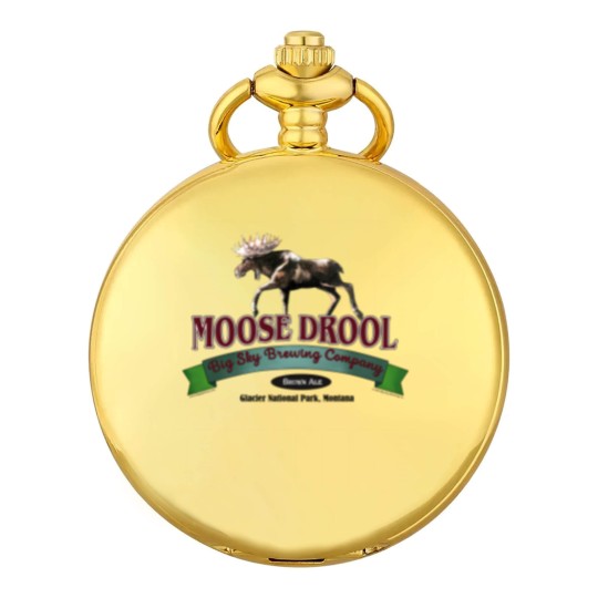 Discover Vintage Pocket Watches Moose Drool Brewing Co. Missoula Glacier Park Montana Print Cotton Pocket Watches size Adult S Deadstock Pocket Watches