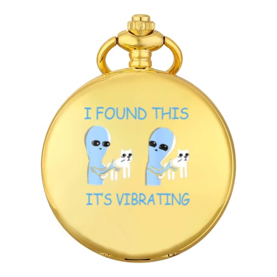 Discover i found this it's vibrating funny aliens cats Pocket Watches