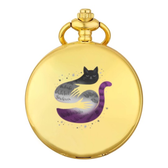 Discover Asexual Asexual Cat Hug LGBT Pride Flag Pocket Watches
