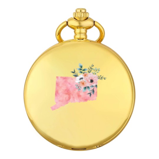 Discover Connecticut Floral - Connecticut State - Pocket Watches