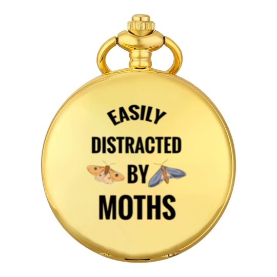 Discover Easily Distracted By Moths | Moth Lover Gift Moon Pocket Watches
