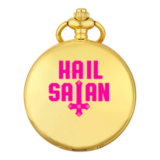 Discover Hail Satan | Hot Pink on Black | Satanic - Hail Satan - Pocket Watches