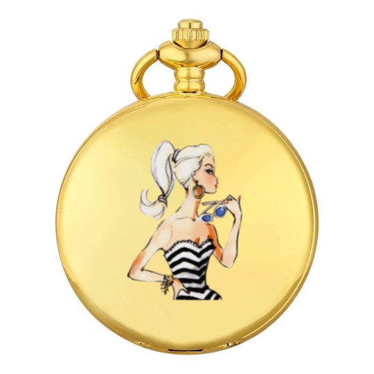 Discover Retro Vintage Doll Pinup Fashion 1950s barbie-doll Pop Art Pocket Watches