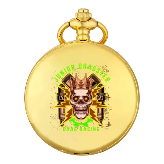Discover Junior Dragster Drag Racing Skull Spark Plugs Piston Rods Jr Dragster Drag Racer Dragster Driver Cla Pocket Watches