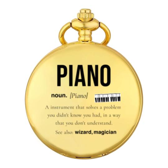 Discover Piano Piano Music Gift Wings Digital Piano Pocket Watches