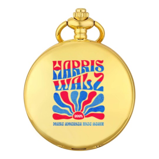 Discover Harris Walz 2024 Vintage Boho Groovy Retro red Blue Kamala Harris 2024 - Harris Walz 2024 - Pocket Watches