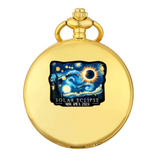 Discover Vintage American Totality Starry Night Eclipse Solar 2024 Pocket Watches