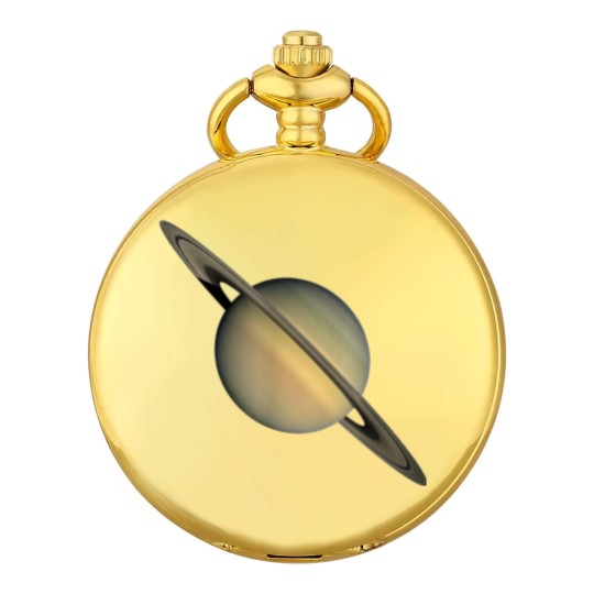 Discover Saturn Print Cool Space Pocket Watches