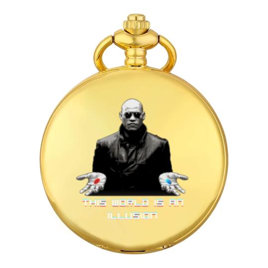 Discover The World is an Illusion Pocket Watches, The Matrix, Red Pill, Blue Pill
