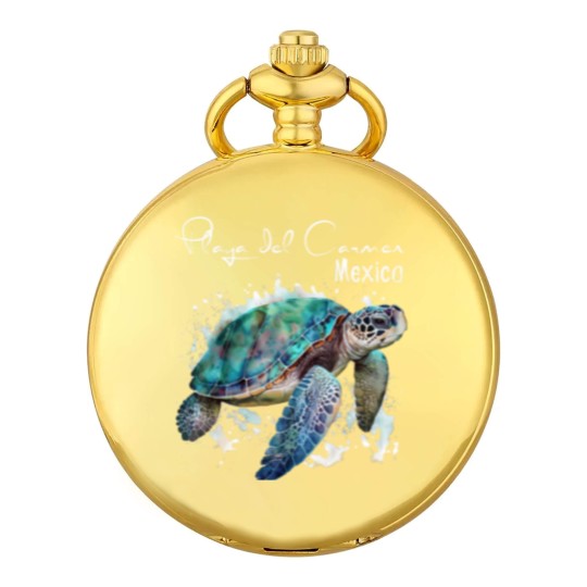 Discover playa del carmen mexico sea turtle playa souvenir t Pocket Watches