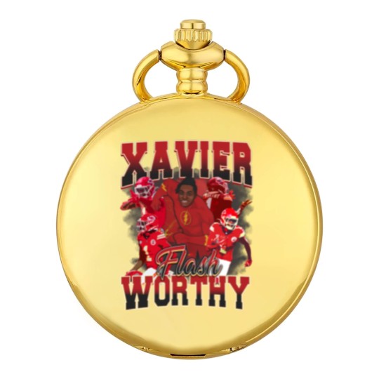 Discover Xavier Worthy Flash Vintage Style Y2K Football Pocket Watches Pocket Watches
