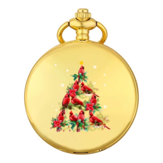 Discover Vintage Christmas Cardinal Birds Snowings Xmas Tree Lights Pocket Watches