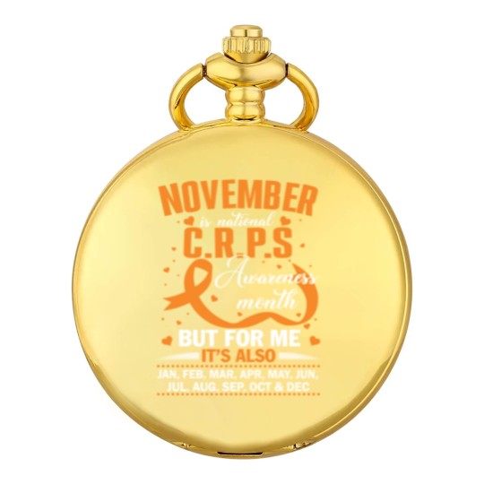 Discover In November We Wear Orange Ribbon CRPS Awareness Month / Day Pocket Watches