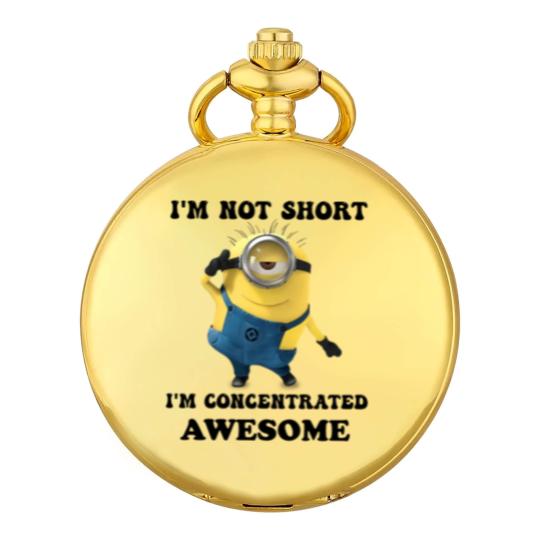 Discover Minions I'm Not Short I'm Concentrated Awesome The Rise of Gru Graphic Pocket Watches
