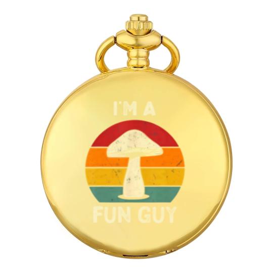 Discover Funny Funguy Mushroom Pocket Watches Fungi Joke Pun Mushroom Pickers Pocket Watches