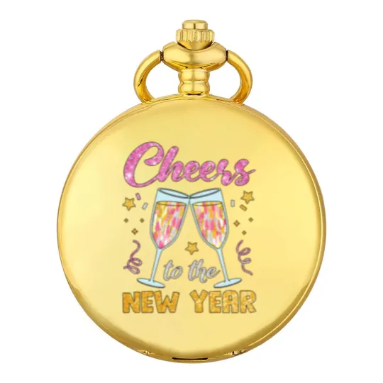 Discover New Year 2025 Pocket Watches, Cheers to the New Year, Retro New Years Pocket Watches