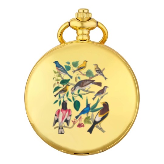 Discover Vintage Botanical Bird, Colorful Birds Short Sleeve Pocket Watches