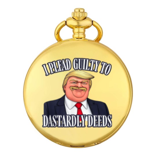 Discover Dastardly Deeds Funny Trump Cartoon Style Graphic Pocket Watches