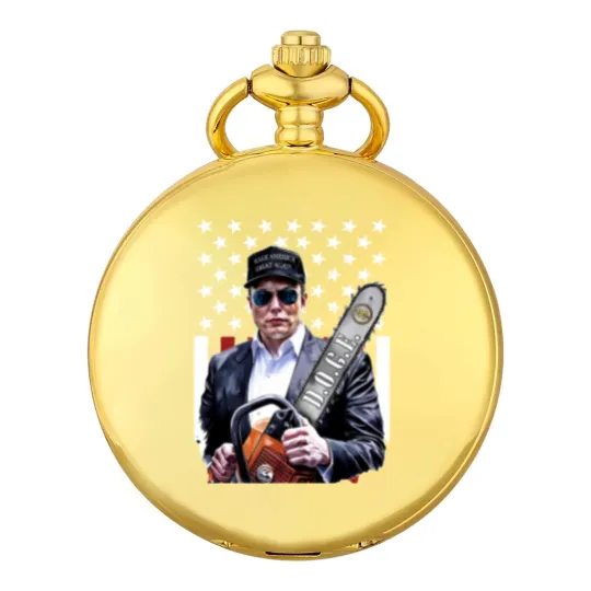 Discover Elon Musk Chainsaw Pocket Watches, Chainsaw For Bureaucracy
