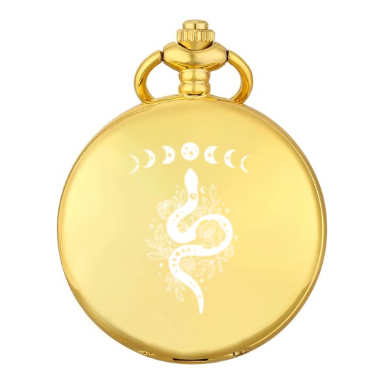 Discover Celestial Snake, Mystical Lunar Snake, Celestial Mystical Floral Moon Snake Pocket Watches