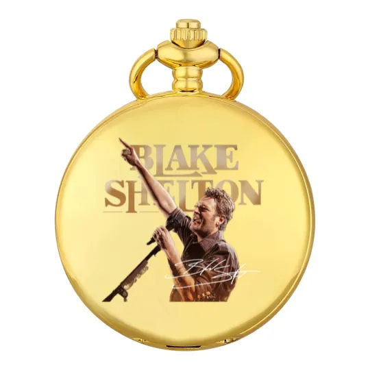Discover Graphic Black Shelton Pocket Watches, Blake Shelton 2025 Fan Gift, Blake Shelton Tour Merch, Blake Shelton Country Music Fan Pocket Watches