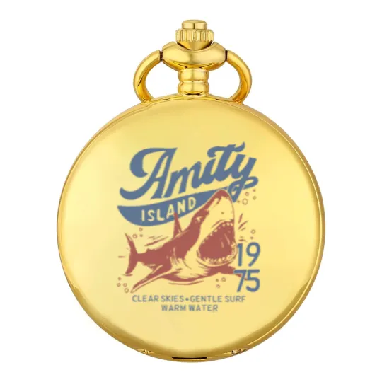 Discover Jaws Amity Island 1975 Clear Skies Gentle Surf Warm Water White Pocket Watches