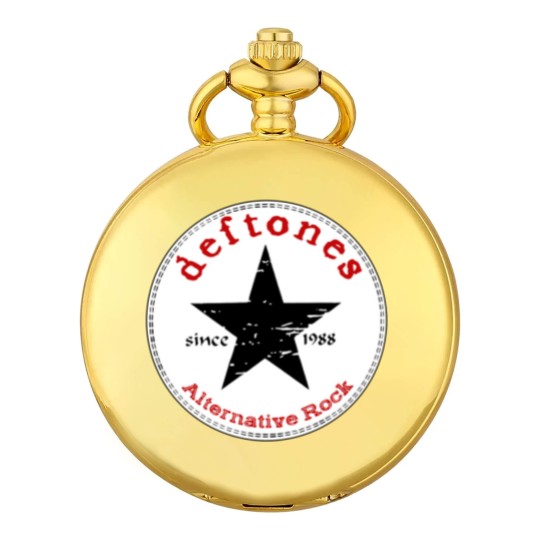 Discover Deftone logo star white pony rock band Men's Unisex Pocket Watches
