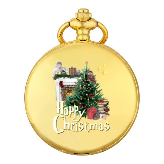 Discover Hogwarts at Christmas Inspired Oversized Pocket Watches, Wizard School Christmas T, Unisex Pocket Watches