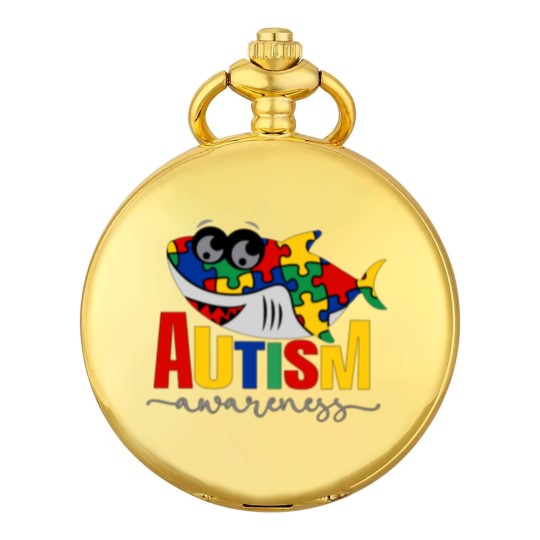Discover Shark Autism Support Gift Pocket Watches