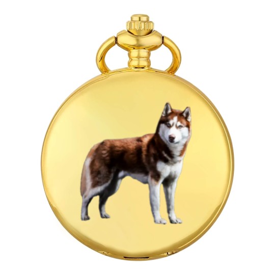 Discover Siberian Husky Red Husky Wolf Dog Pocket Watches