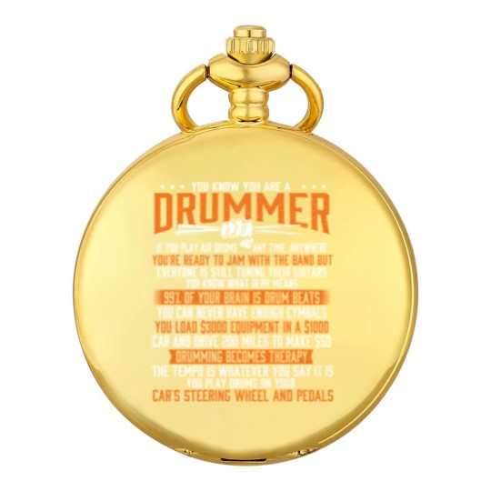 Discover You Know You Are A Drummer - Band Lover Percussion Pocket Watches