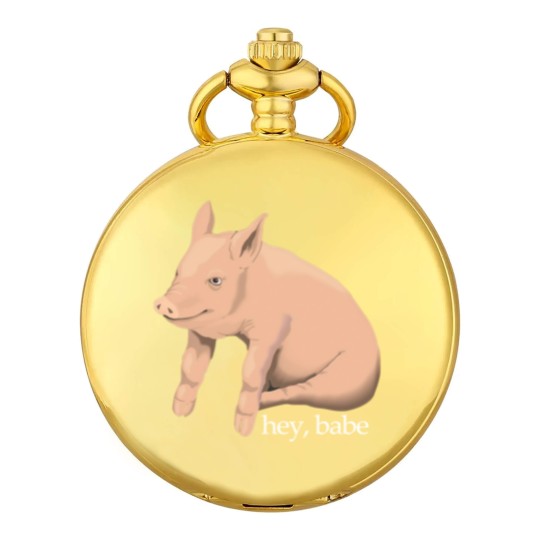 Discover Hey Babe Cute Pig Pun Pocket Watches