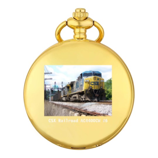 Discover CSX Railroad AC4400CW #6 With a Coal Train Black Pocket Watches