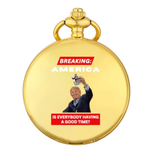 Discover BREAKING AMERICA Anti-Trump Tariffs HANDS OFF 2025 Protest Pocket Watches