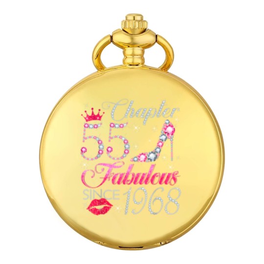Discover chapter 55 fabulous since 1968 55th birthday gift for women Pocket Watches