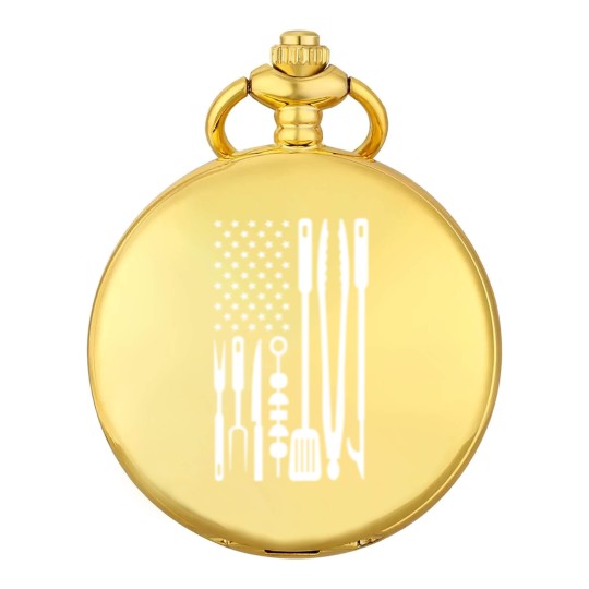 Discover Funny American Flag Grilling Tools BBQ Grill Barbe Pocket Watches