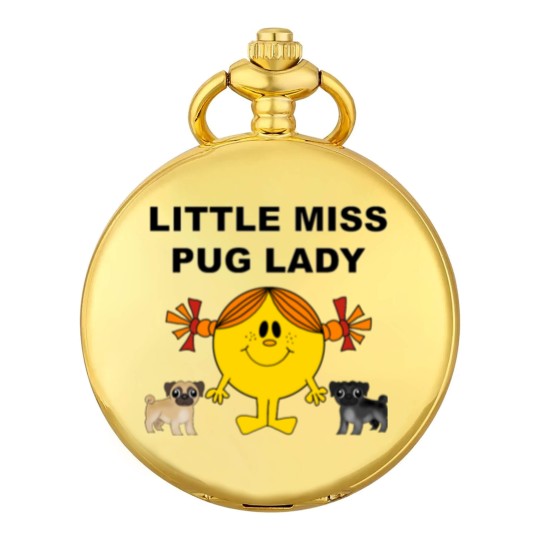 Discover Little Miss Pug Lady Cute Design Pocket Watches