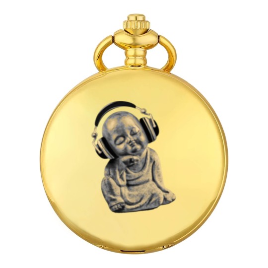 Discover Buddha Headphones Pocket Watches Buddhist Monk DJ Pocket Watches