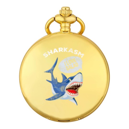 Discover Sarcastic Shark Humor Meat Lover Marine Biology Pocket Watches