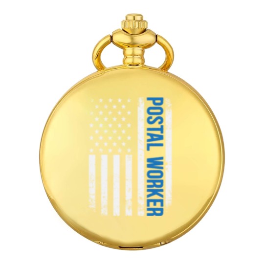 Discover American Postal Worker USA Flag 4th of July Pocket Watches