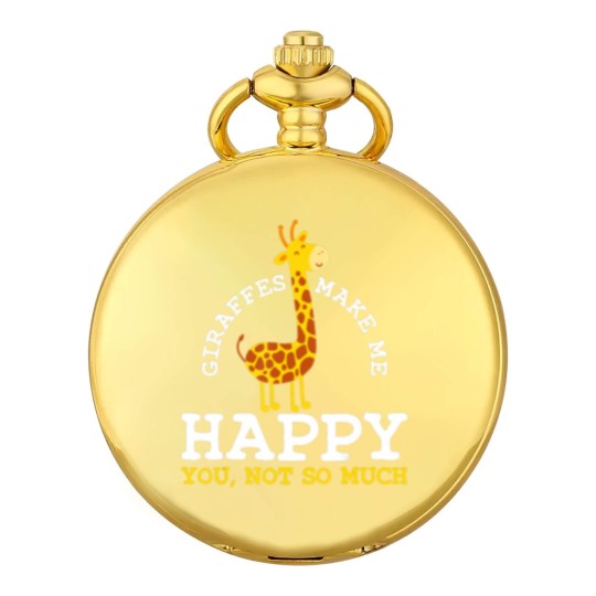 Discover Giraffe  Zookeeper  Safari Zoo Lover Funny Gift Plus Size Pocket Watches