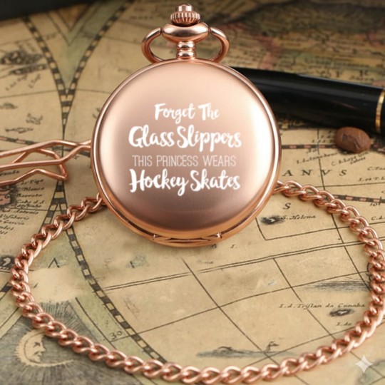 Discover Ice Hockey Girl forget glass slipper princess Pocket Watches