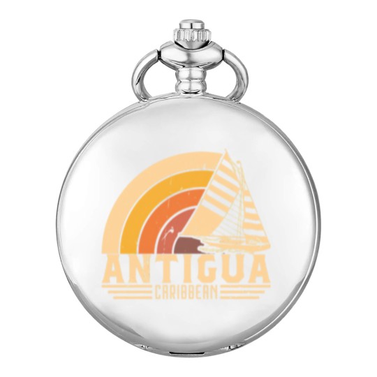 Discover Antigua Retro Sailing Vacation Design - Antigua - Pocket Watches