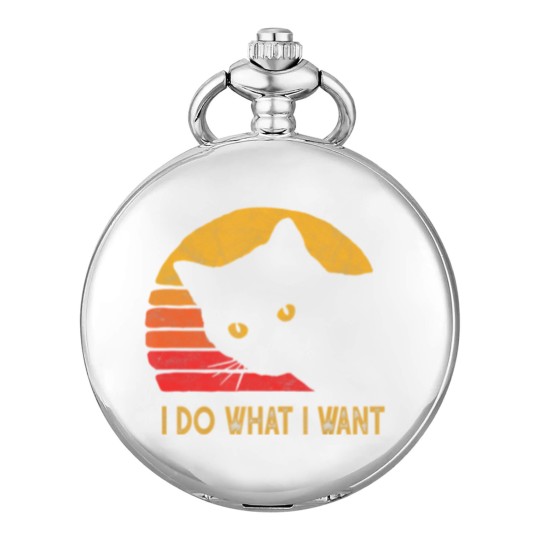 Discover Retro I do what I want with my cat funny gift Pocket Watches